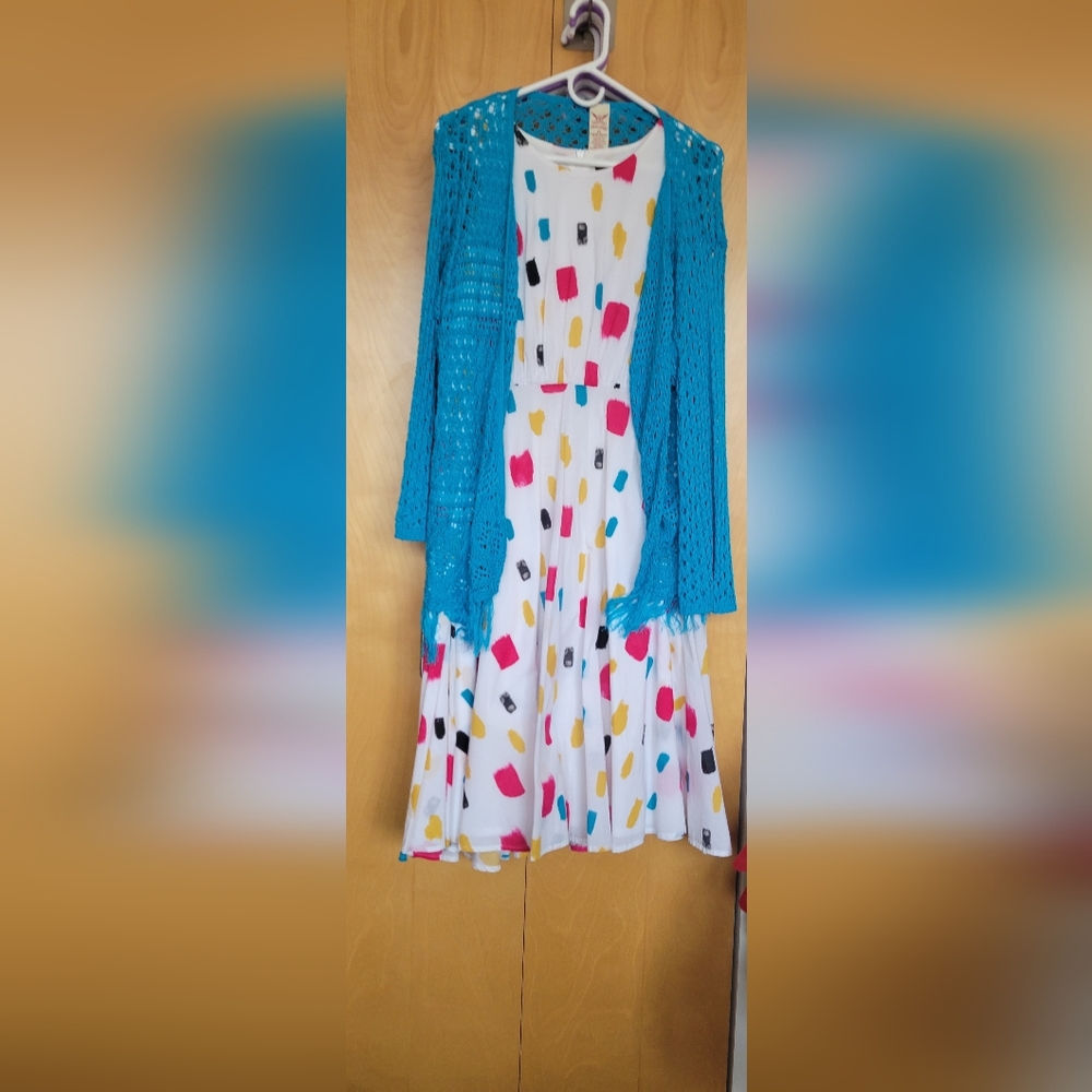 Lane Bryant Spring sleeveless Sundress w shawl
